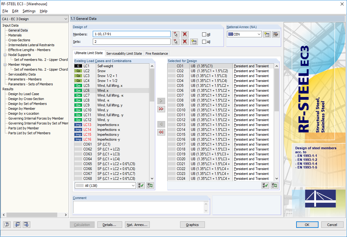 Window 1.1 General Data - Ultimate Limit State