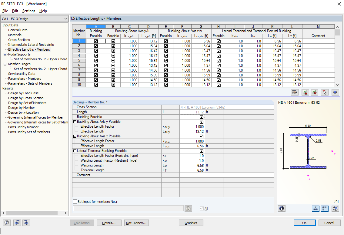 Window 1.5 Effective Lengths - Members