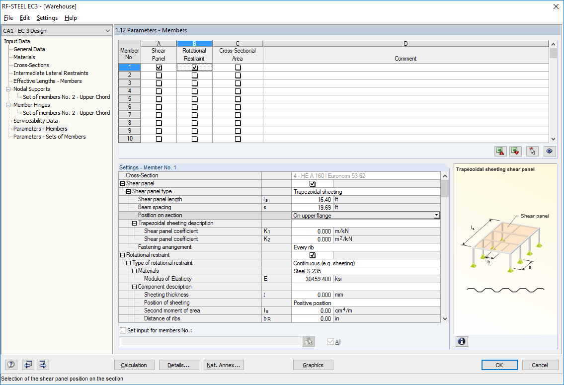 Optional Consideration of Shear Panels and Rotational Restraints