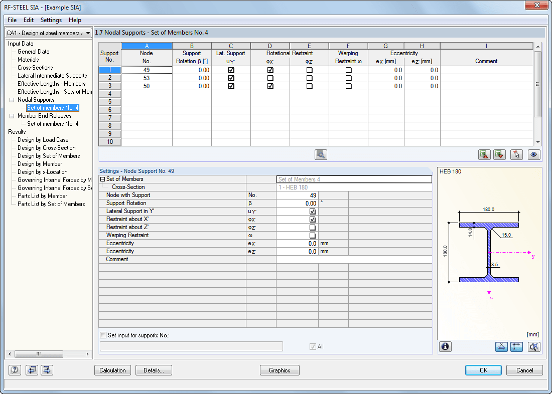 Window 1.7 Nodal Supports - Sets of Members