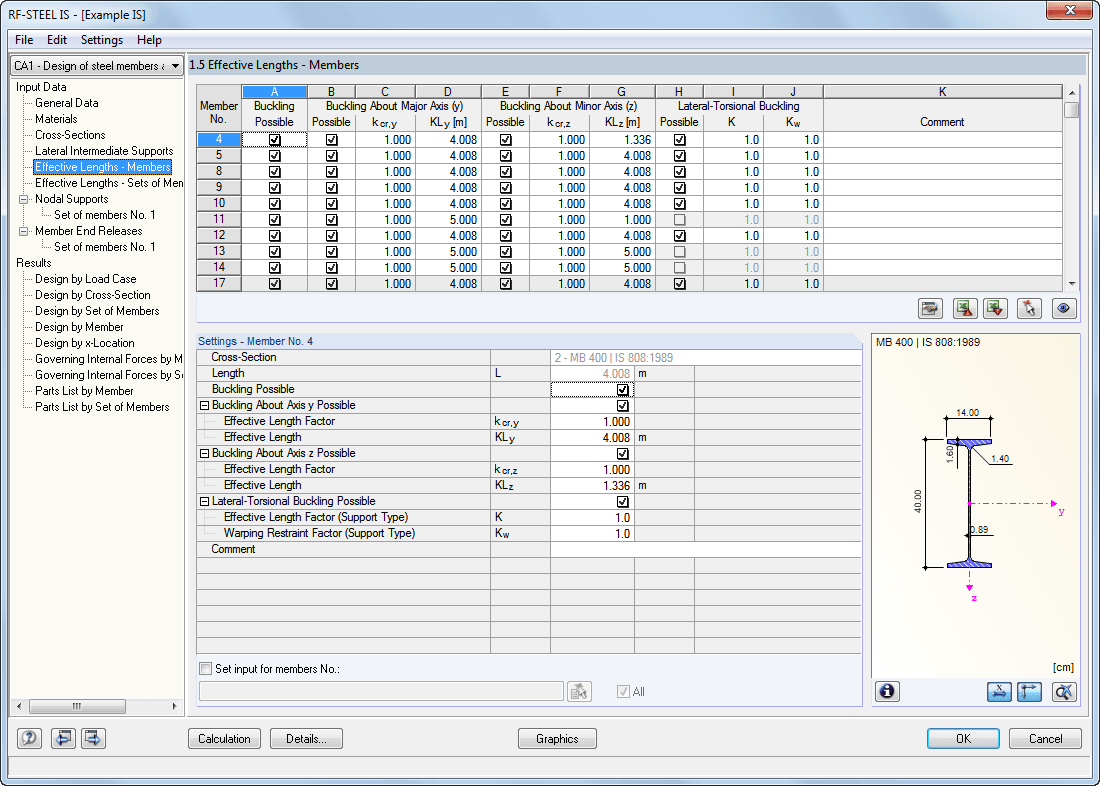 Window 1.5 Effective Lengths - Members