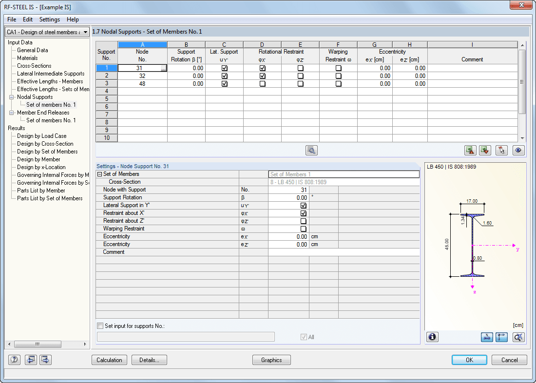 Window 1.7 Nodal Supports - Sets of Members