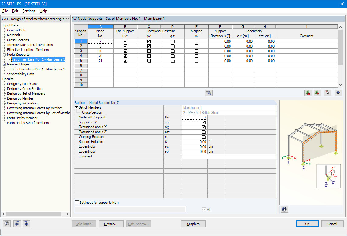 Window 1.7 Nodal Supports - Sets of Members