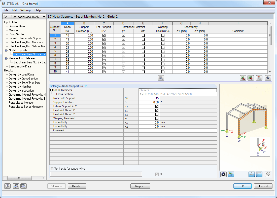 Window 1.7 Nodal Supports Sets of Members