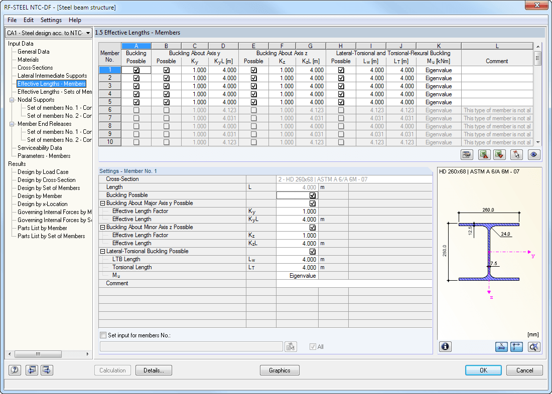 Window 1.5 Effective Lengths - Members