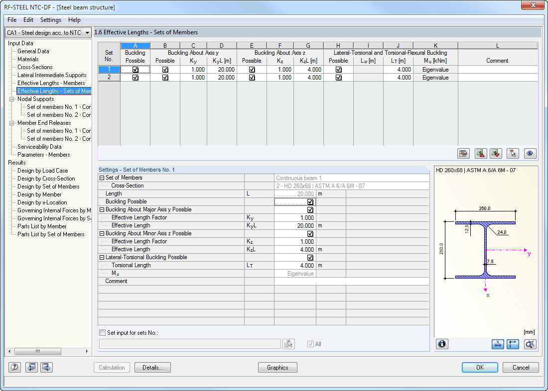 Window 1.6 Effective Lengths - Sets of Members