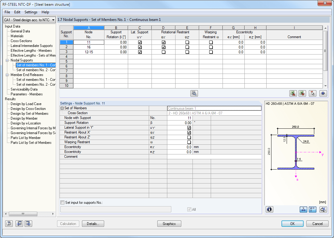 Window 1.7 Nodal Supports - Sets of Members