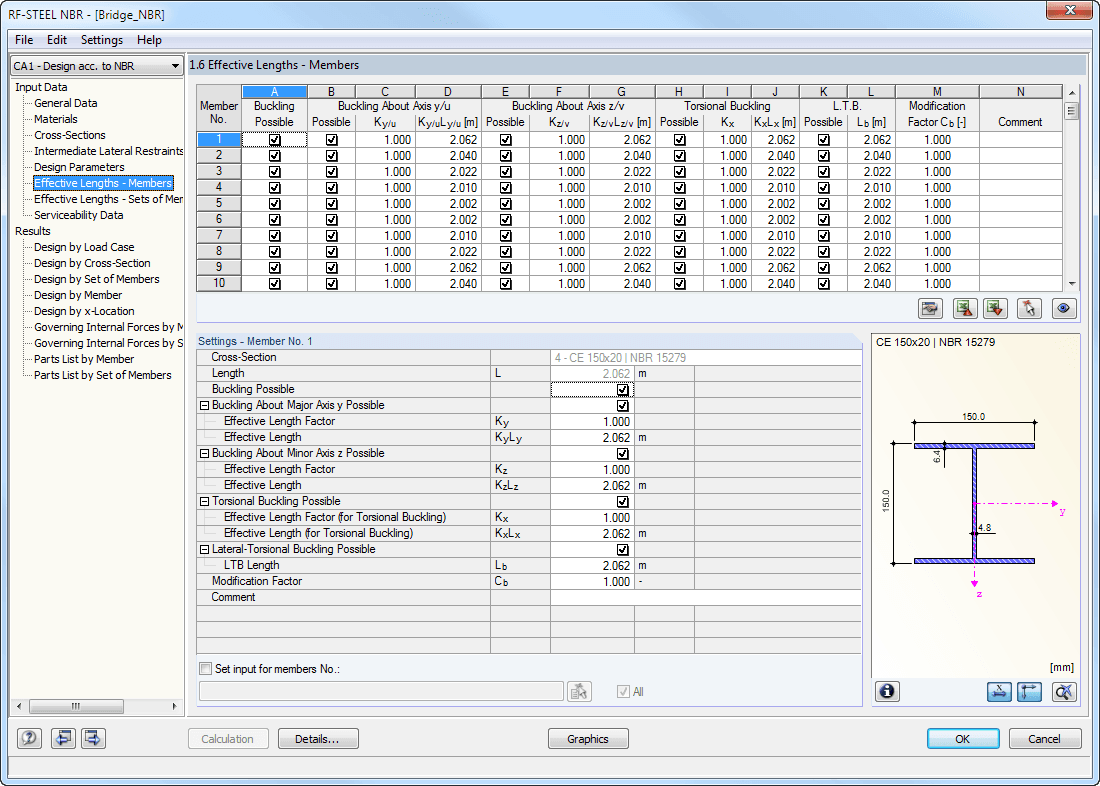 Window 1.6 Effective Lengths - Members