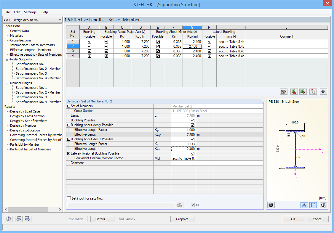 Window 1.6 Effective Lengths - Sets of Members