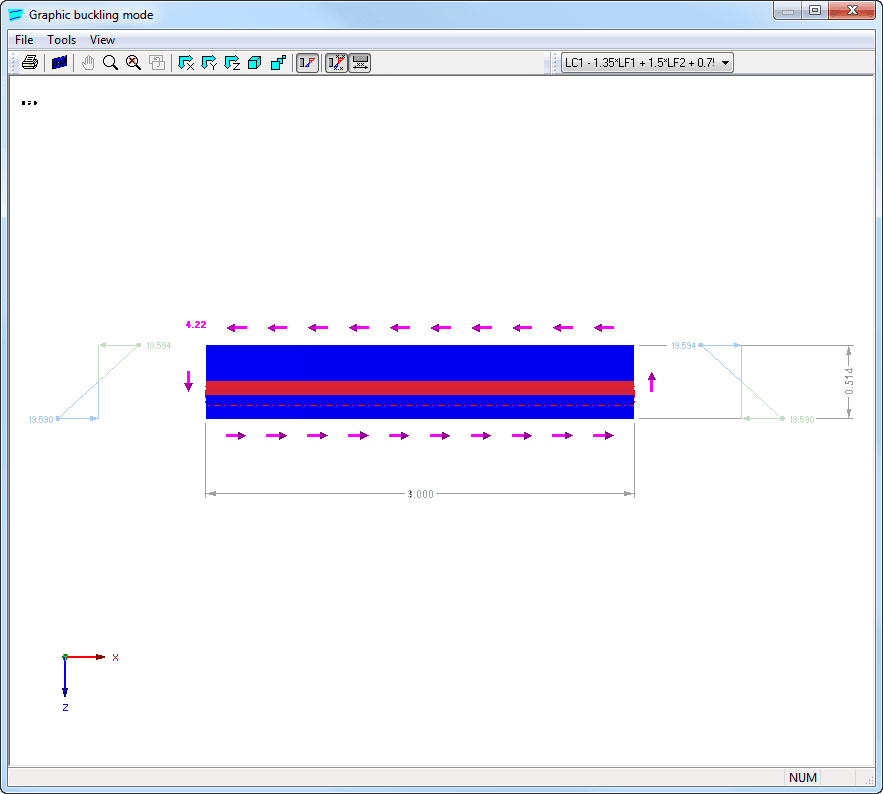 Graphic of Stresses on Buckling Panel