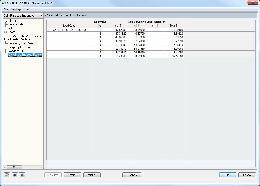 Window 2.5 Critical Load Factors