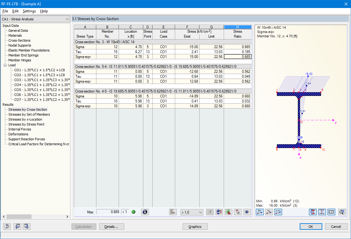 Window 3.1 Stresses by Cross-Section