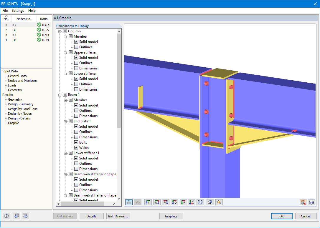 Graphical Representation of Beam-Column Connection with Tapers