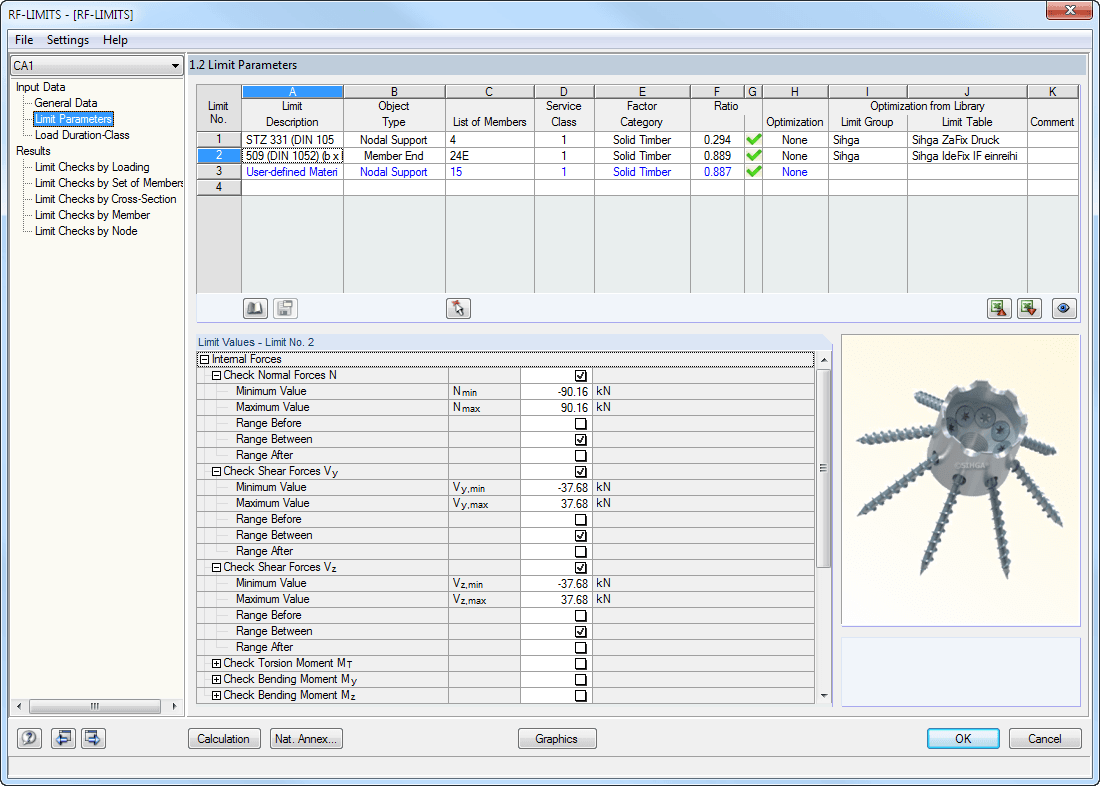 Window 1.2 Limit Parameters