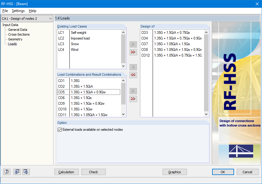 Selection of Load Cases to be Designed from RFEM