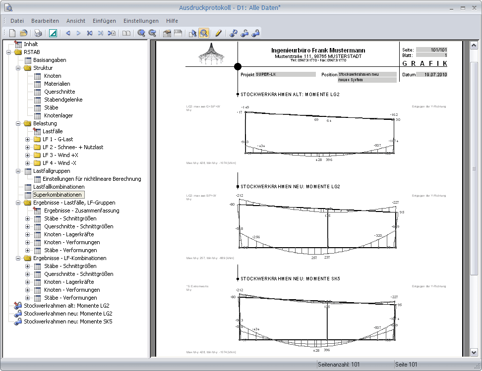 Results in Printout Report