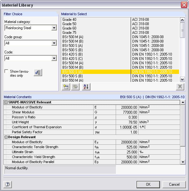 SHAPE-MASSIVE Cross-Section Properties Program - Import Material from Library