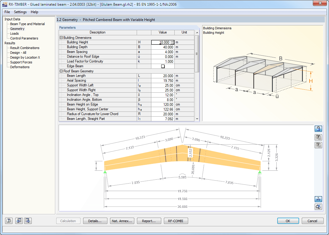 Window 1.2 Geometry of Roof Beams