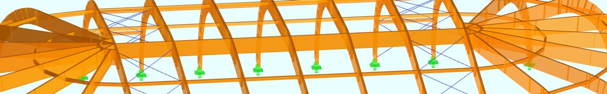 Structural Frame and Truss Analysis Software RSTAB | Model of Glulam Hall