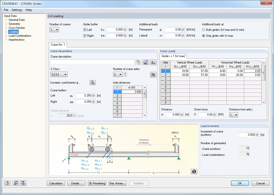 CRANEWAY Stand-Alone Program  | Input Dialog Box "Load" 