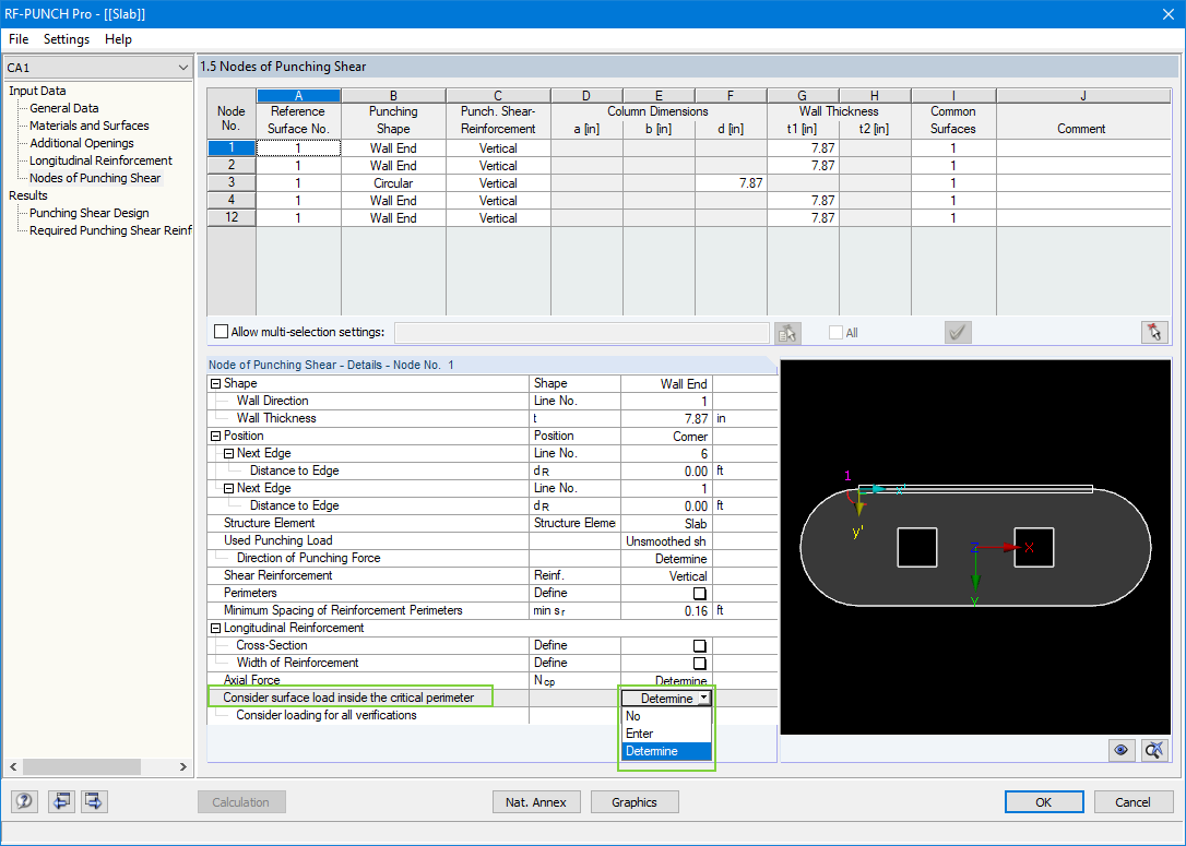 RF-PUNCH Pro: Optional Consideration of Surface Load Within Critical Perimeter