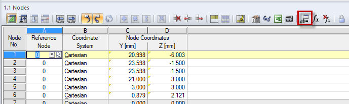 Figure 01 - [Edit Parameters] Button in Table Toolbar