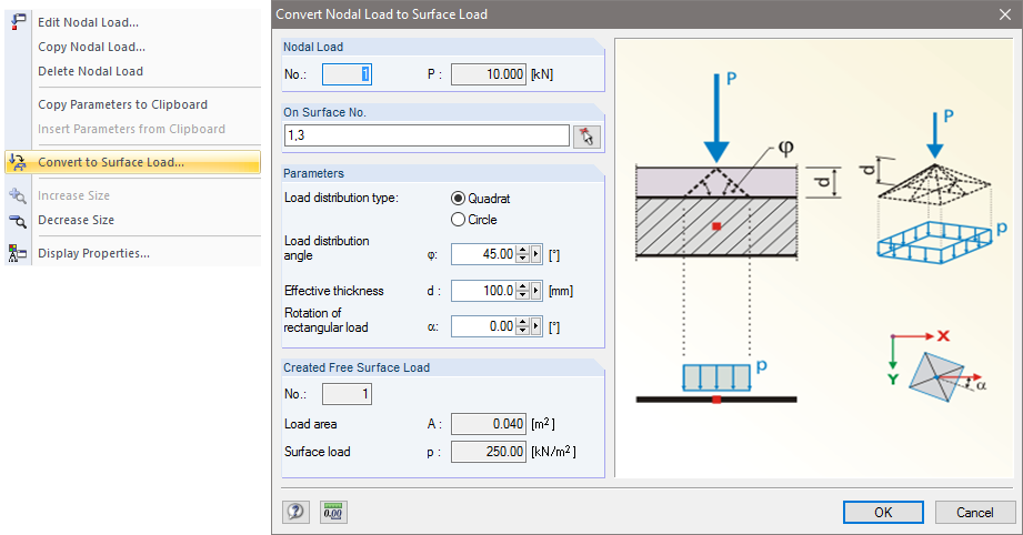 Figure 04 - Converting Nodal Load into Surface Load