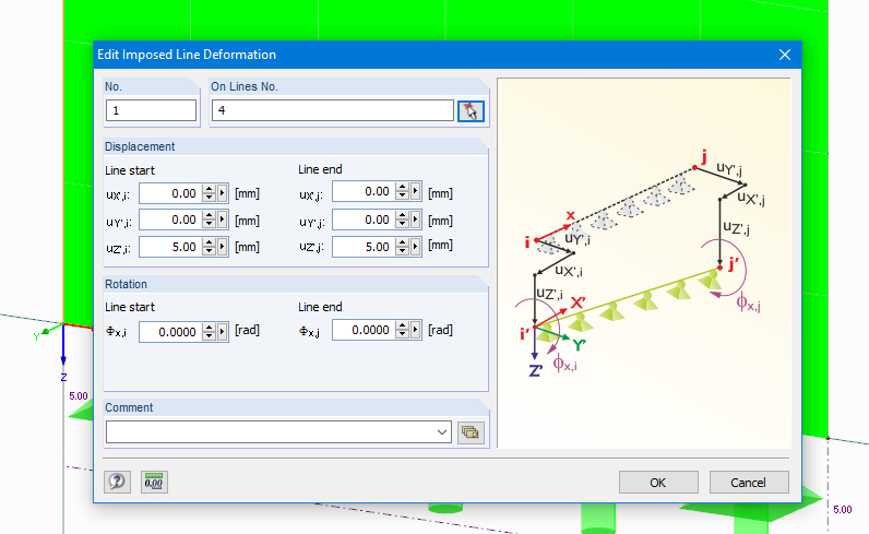 RFEM: "Imposed Line Displacement" Load Type