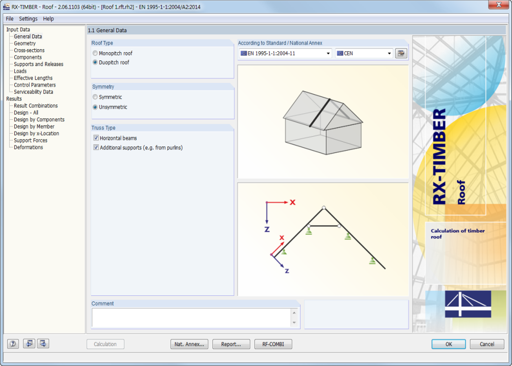 Entering Roof Parameters in RX-TIMBER Roof