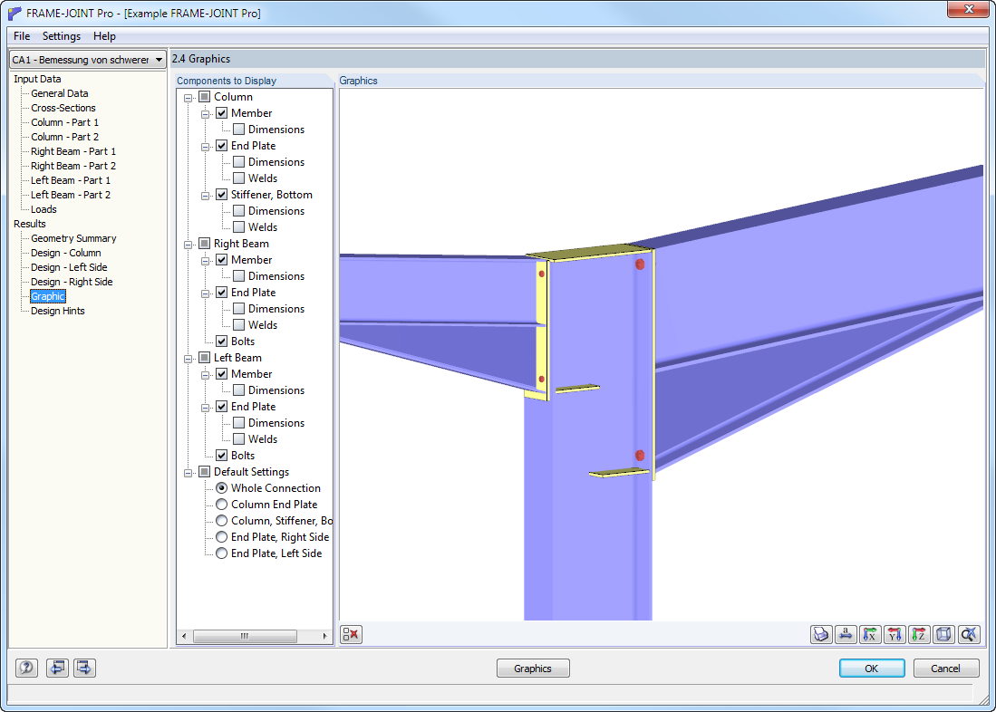 Frame Corner with Tapered Design in FRAME JOINT Pro Including Canopy Beam Connection 