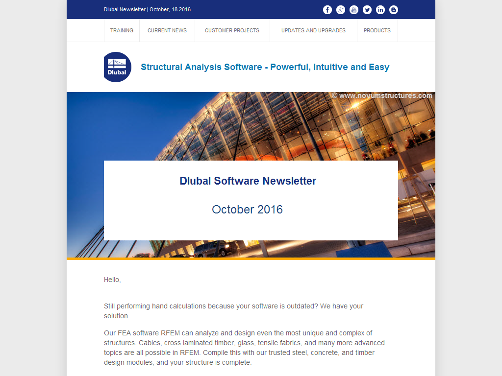 Dlubal Newsletter | October 2016