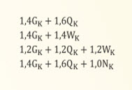 Basic Combinations of Load-Bearing Capacity