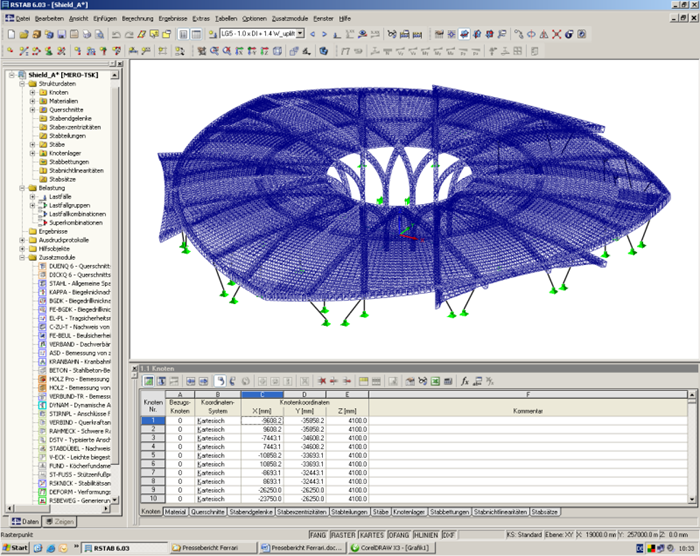 RSTAB Model of Inner Core