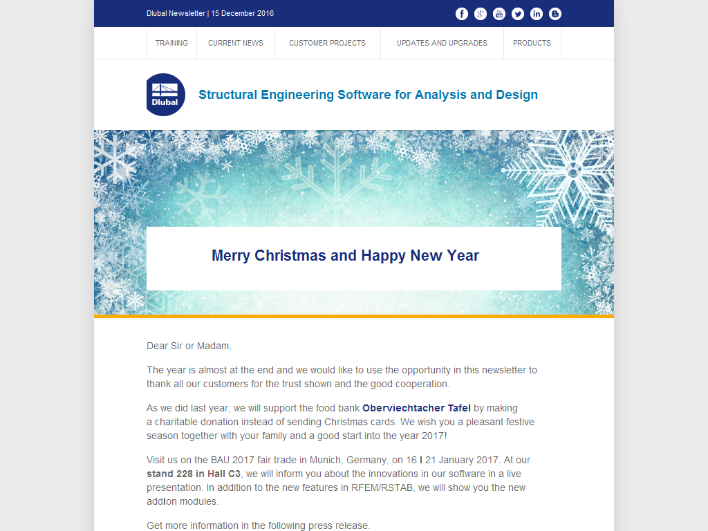 Dlubal Newsletter | December 2016