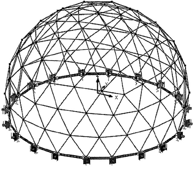 Investigation of the breakdown problem on a segment of a dome