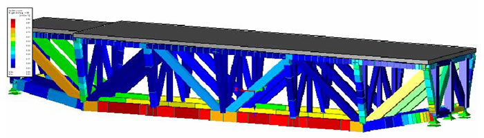 Structural engineering for a pedestrian bridge in timber-concrete composite construction (spatial truss structure made of laminated veneer lumber with reinforced concrete walkway slab) according to the DIN technical report