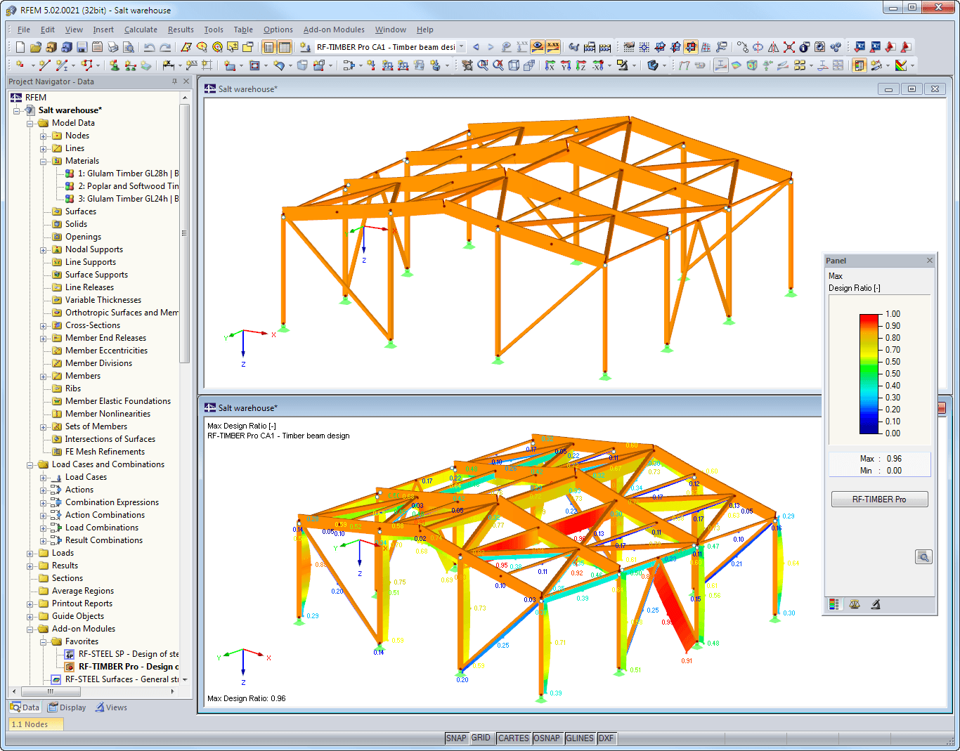 Graphical Representation of Timber Model with Design Ratio