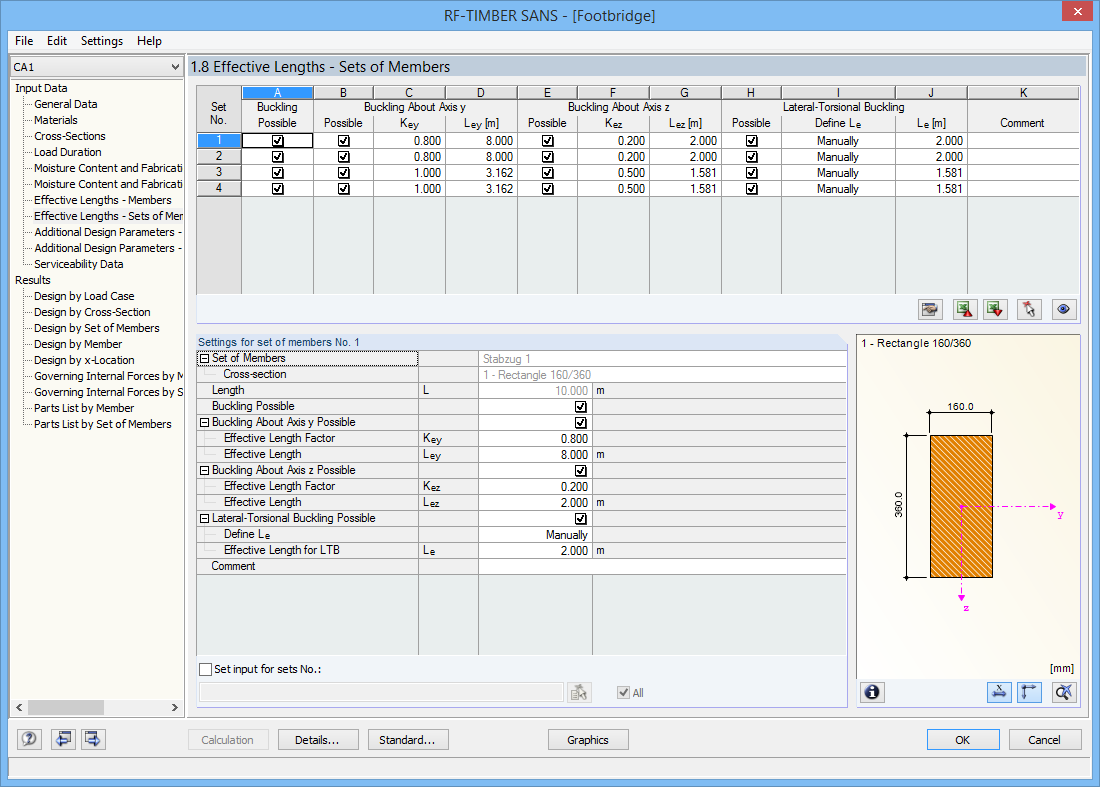 Window 1.8 Effective Lengths - Sets of Members