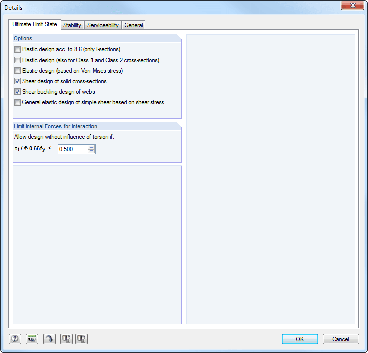 Detailed Settings for Load-Bearing Capacity