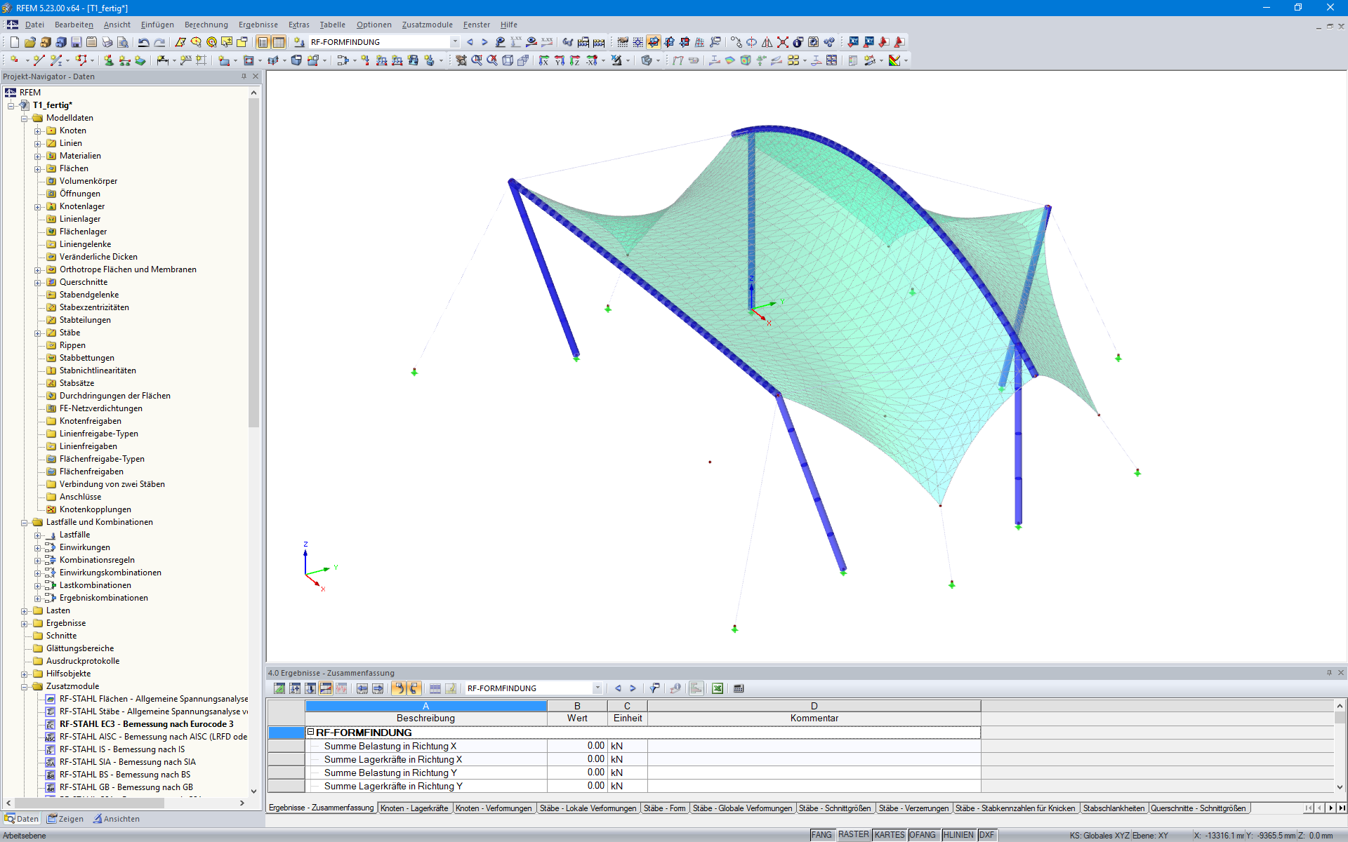 Grandstand as Steel Membrane Structure in RFEM