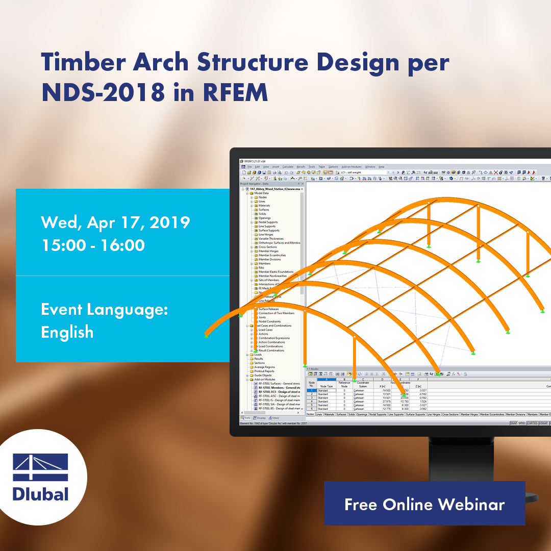 Timber Arch Structure Design per NDS-2018 in RFEM