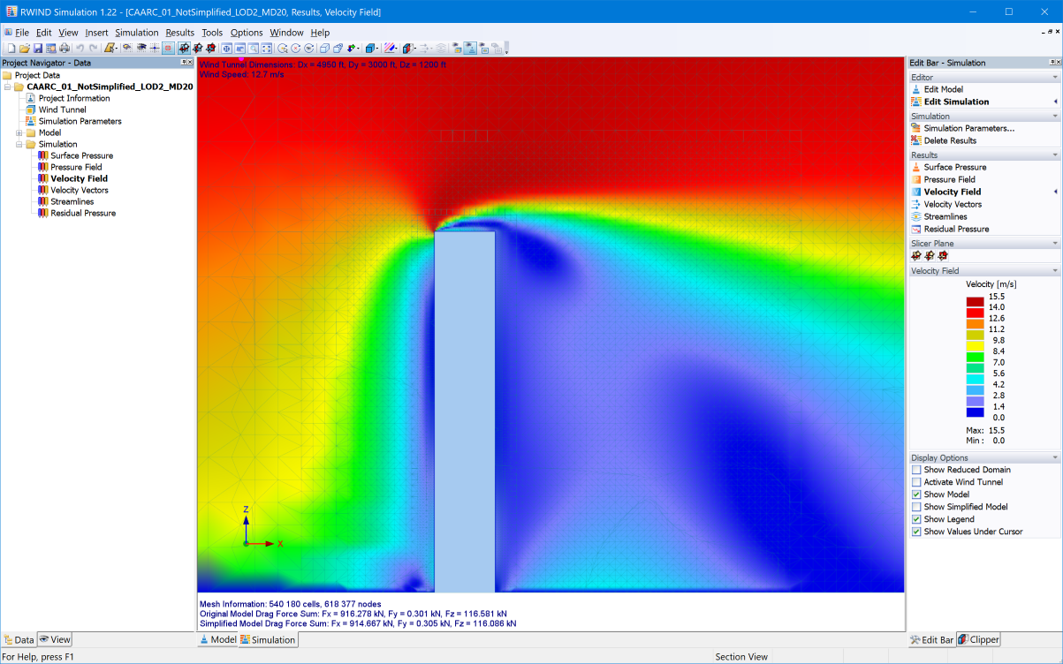 Velocity Field on Vertical Cross-Section