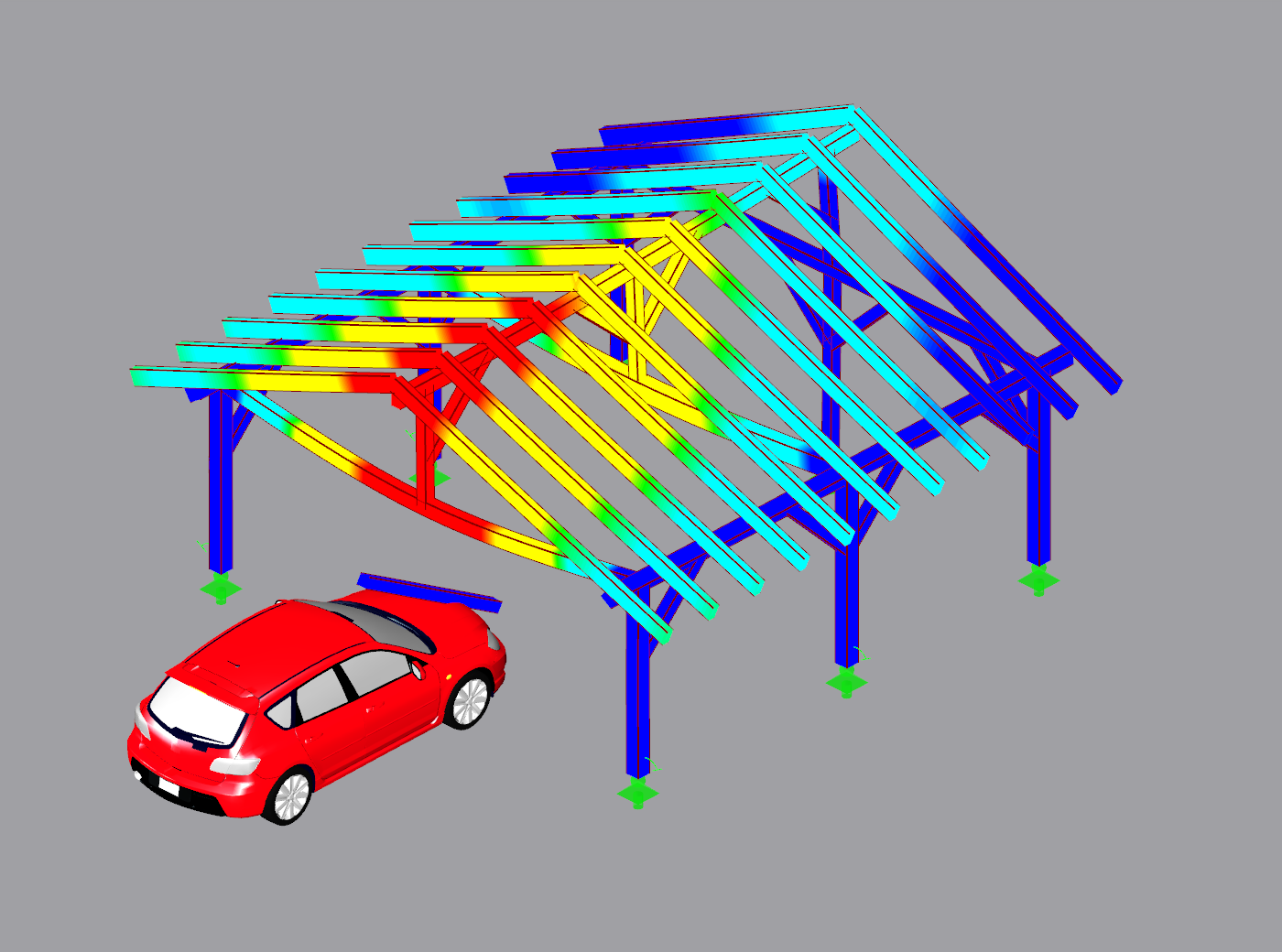 Complete Failure of Column After Impact of Car