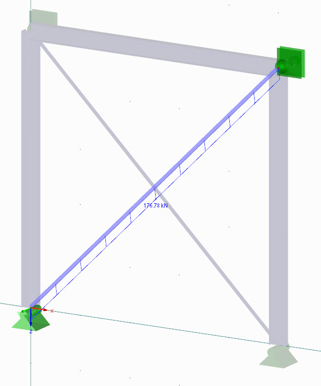 Tensile Force in Effective Diagonal