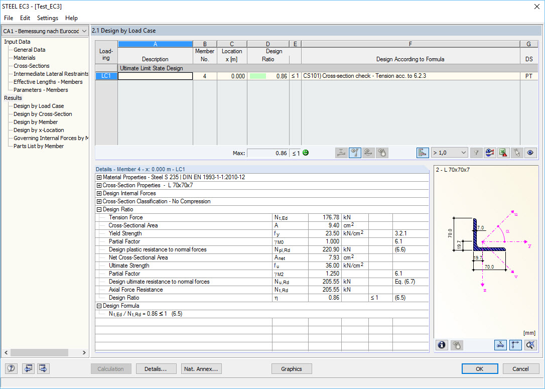 Result Output in Table