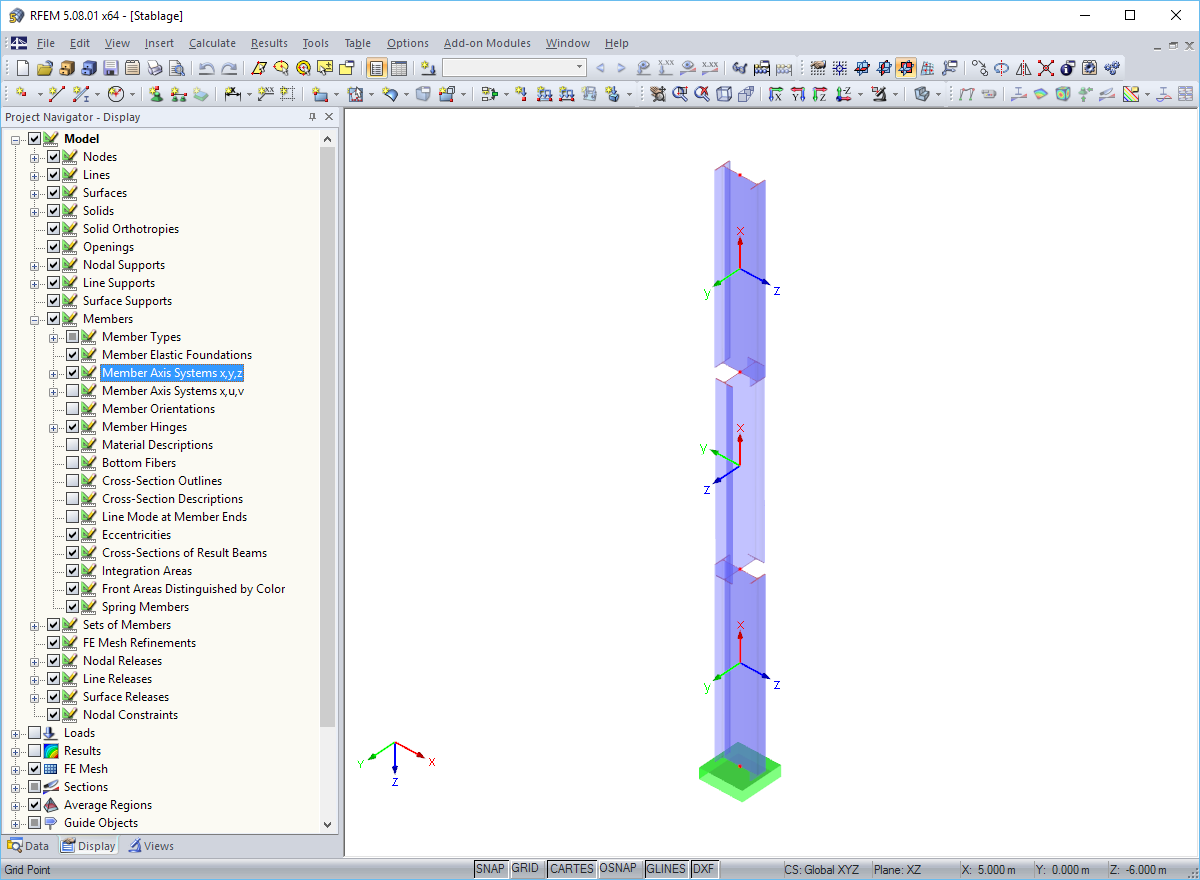 Change of Member Axes