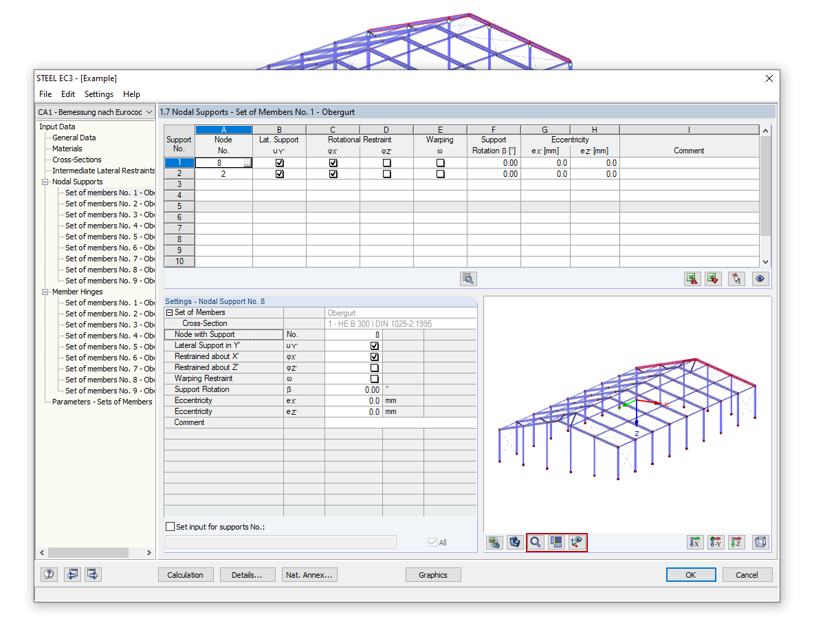 Visual Help for Defining Support Conditions for Sets of Members in Design According to EN 1993-1-1, Clause 6.3.4