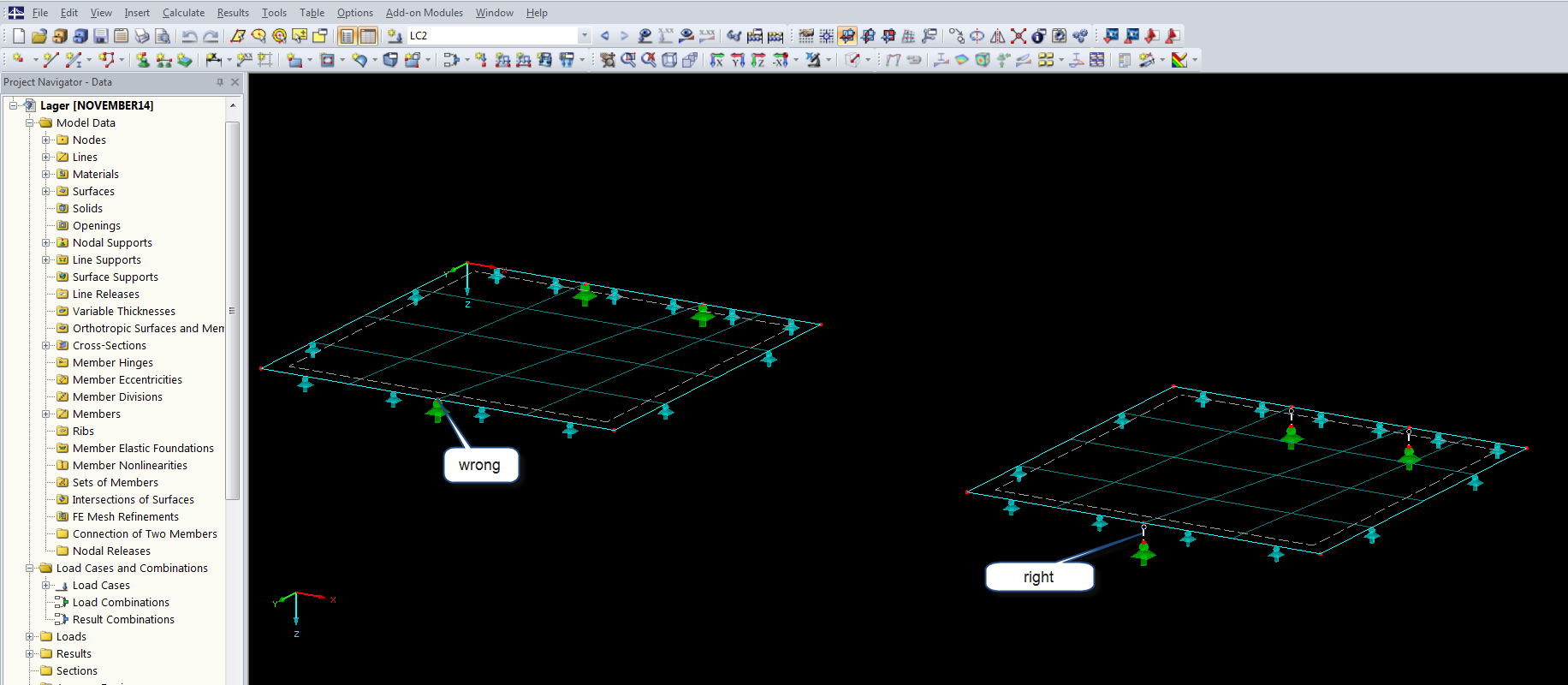 Interaction of Linear and Nonlinear Supports