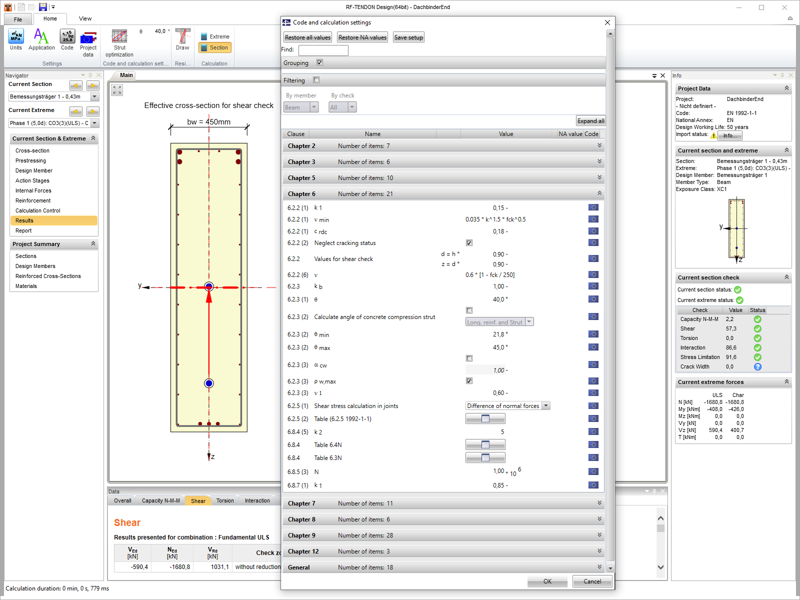 Standard and Calculation Settings