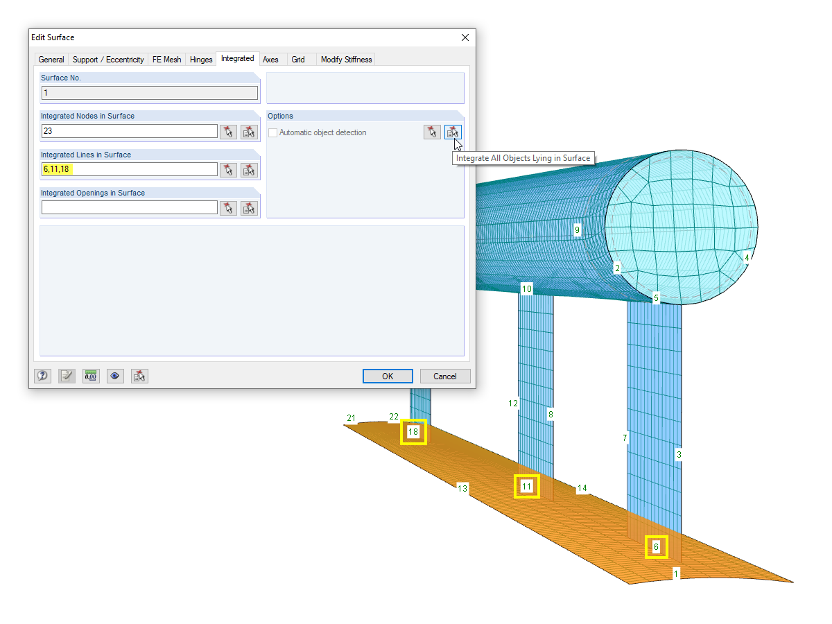 Integrating Objects in Quadrangular Surfaces Automatically